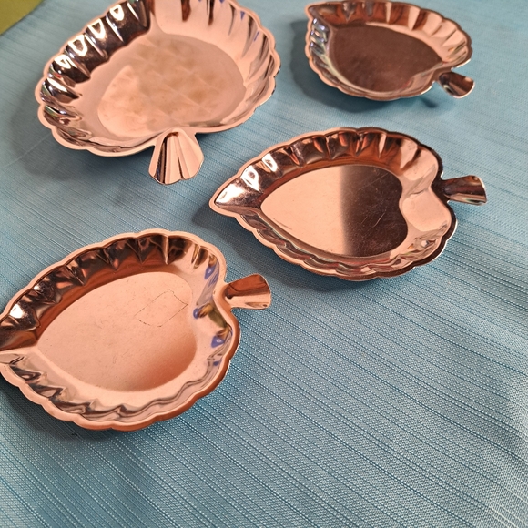 Vintage chrome leaf plate set - Picture 3 of 7